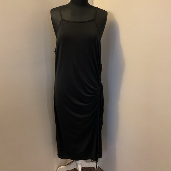 ❤️ NWT Planet Gold Black Ruched Midi Dress Size XXL - Picture 1 of 9